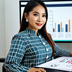 **

A successful Malaysian entrepreneur in a modern office setting, fully clothed in a stylish baju kurung. She is confidently presenting a business plan, with charts and graphs visible on a large screen. Safe for work, appropriate content, professional, perfect anatomy, natural pose, high quality.

**