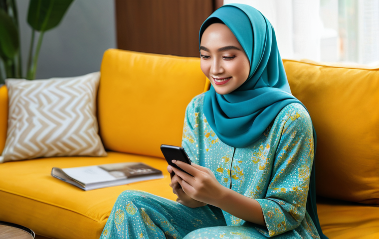 괴짜 경제학의 소비자 결정 과정 이해 - **Prompt 1: The Thrill of a Flash Sale**
A young Malaysian woman, in her mid-20s, with a modern,...