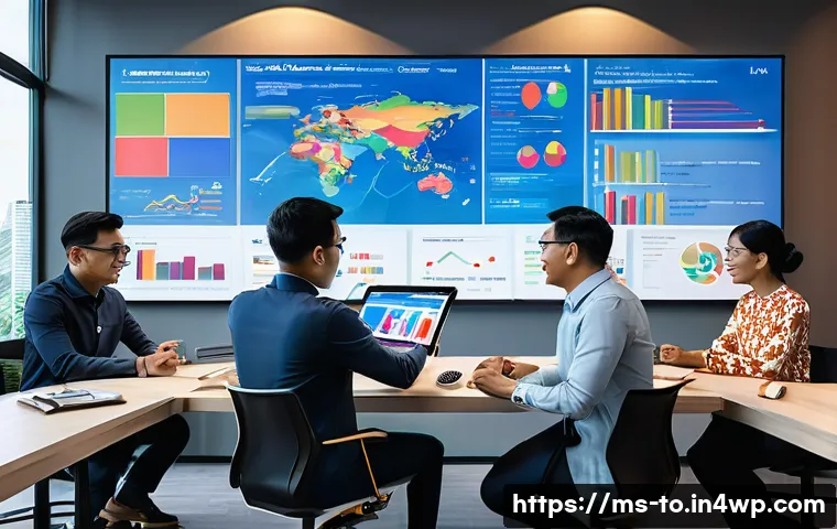 괴짜 경제학의 미래 전망 - A modern Malaysian business meeting scene focused on economic data analysis: diverse professionals i...