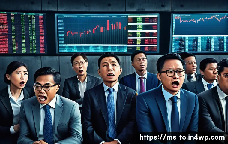 괴짜 경제학의 시장 분석 및 기회 - A detailed digital painting of a diverse group of Malaysian investors in a modern urban setting, sho...