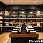 Home 22 괴짜 경제학을 활용한 소비자 경험 개선 - A cozy modern retail store interior in Kuala Lumpur with warm, inviting lighting and upbeat Malaysia...