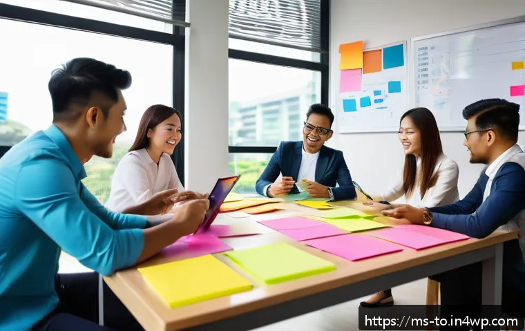 괴짜 경제학의 혁신적 아이디어 발굴 방법 - A modern Malaysian small business office scene showing a diverse team of professionals engaged in a ...